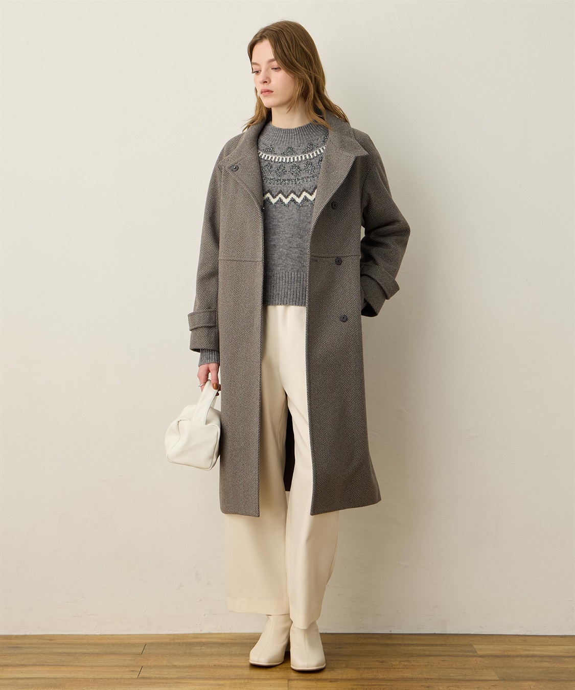 LE SOUK HOLIDAY フェイクウールスタンドカラーロングコート_sub_12
