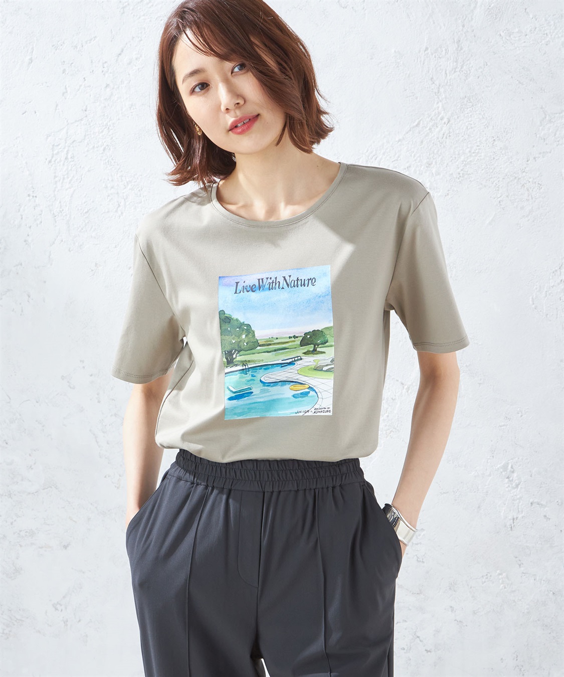A/C DESIGN BY ALPHA CUBIC 【接触冷感】風景プリントTシャツ_sub_1