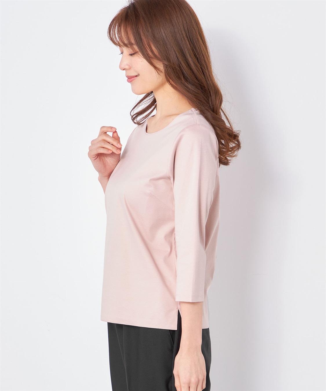 A/C DESIGN BY ALPHA CUBIC 七分袖カラーTシャツ_sub_1