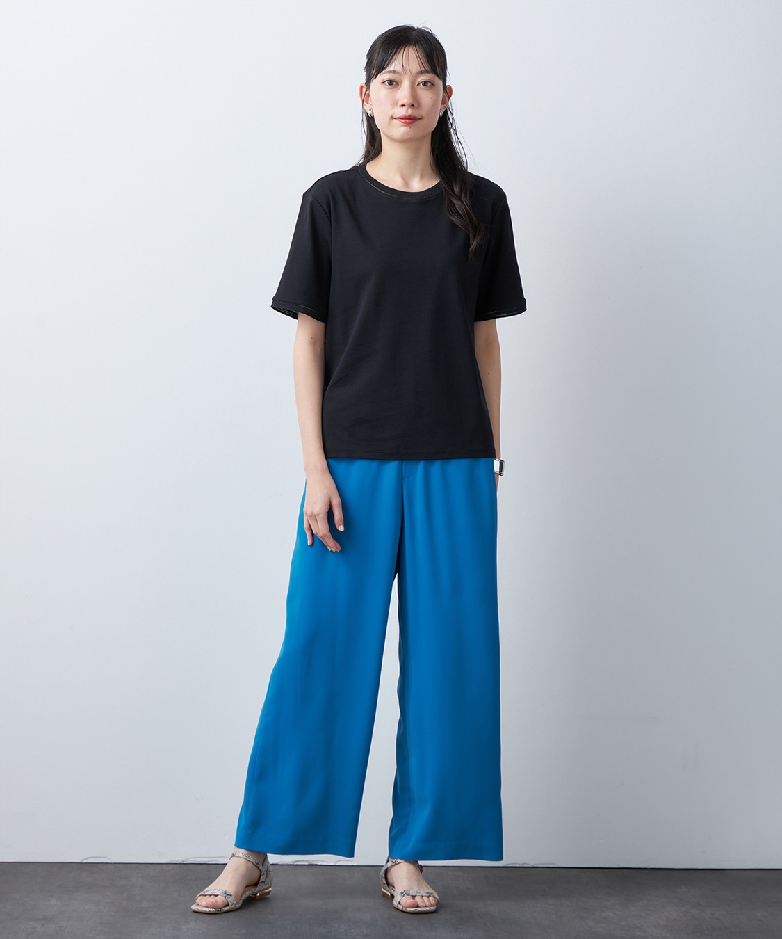 A/C DESIGN BY ALPHA CUBIC 【汗じみ防止・UVカット・冷感】テープ使いTシャツ_sub_3