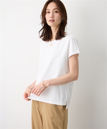 A/C DESIGN BY ALPHA CUBIC フレンチVネックTシャツ【すごツヤ・UVカット・接触冷感】_subthumb_8