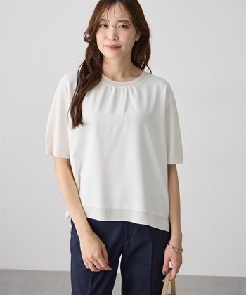 A/C DESIGN BY ALPHA CUBIC フレンチVネックTシャツ【すごツヤ・UVカット・接触冷感】_subthumb_9