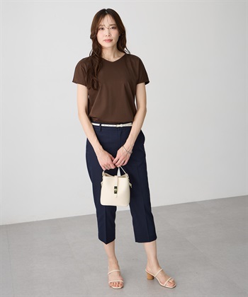 A/C DESIGN BY ALPHA CUBIC フレンチVネックTシャツ【すごツヤ・UVカット・接触冷感】_subthumb_22