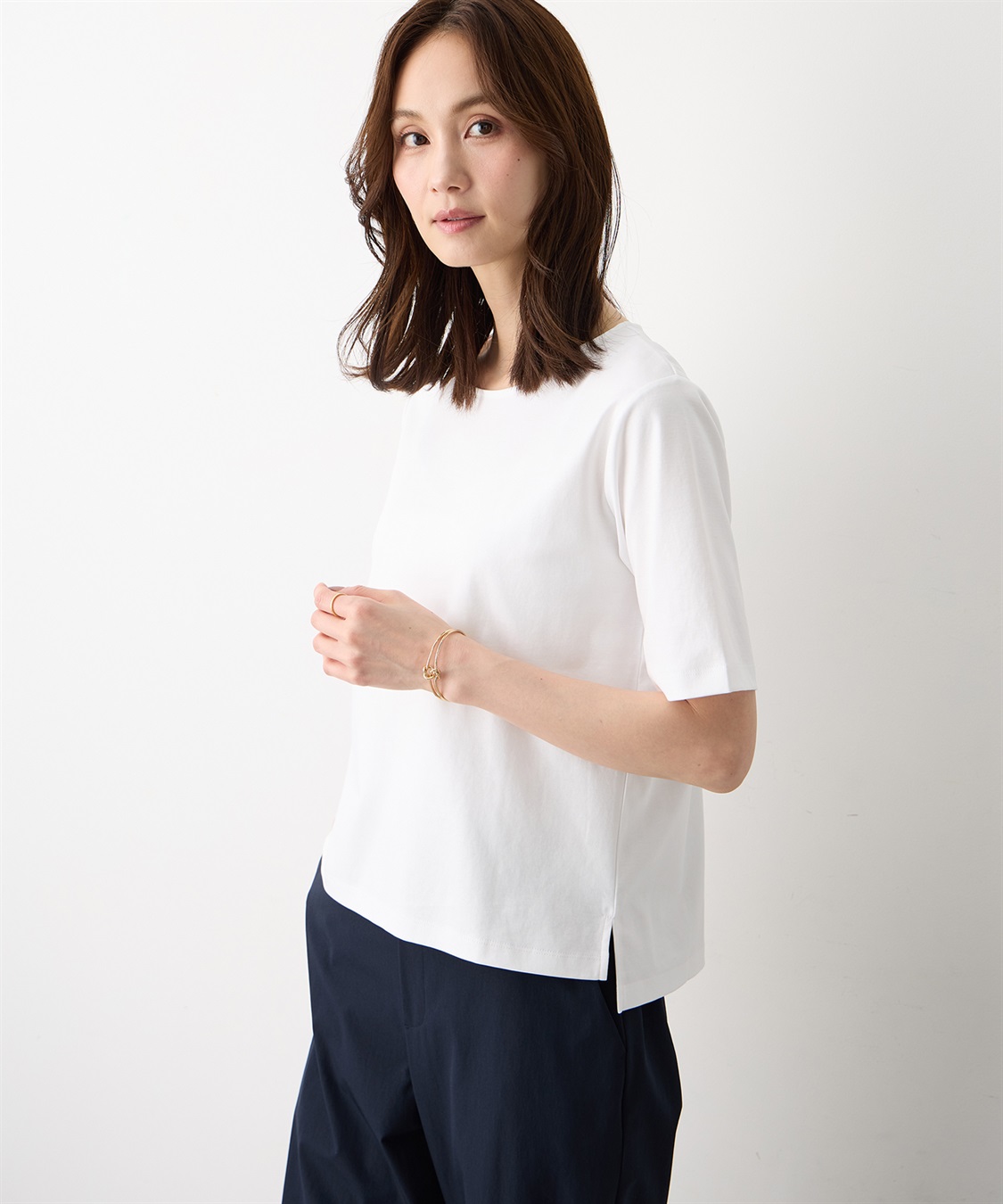 A/C DESIGN BY ALPHA CUBIC クルーネックTシャツ【すごツヤ・UVカット・接触冷感】_sub_3