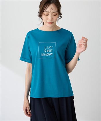 A/C DESIGN BY ALPHA CUBIC 【ALCOLLAGEプリント】プリントボートネックＴシャツ【すごツヤ・UVカット・接触冷感】_subthumb_4