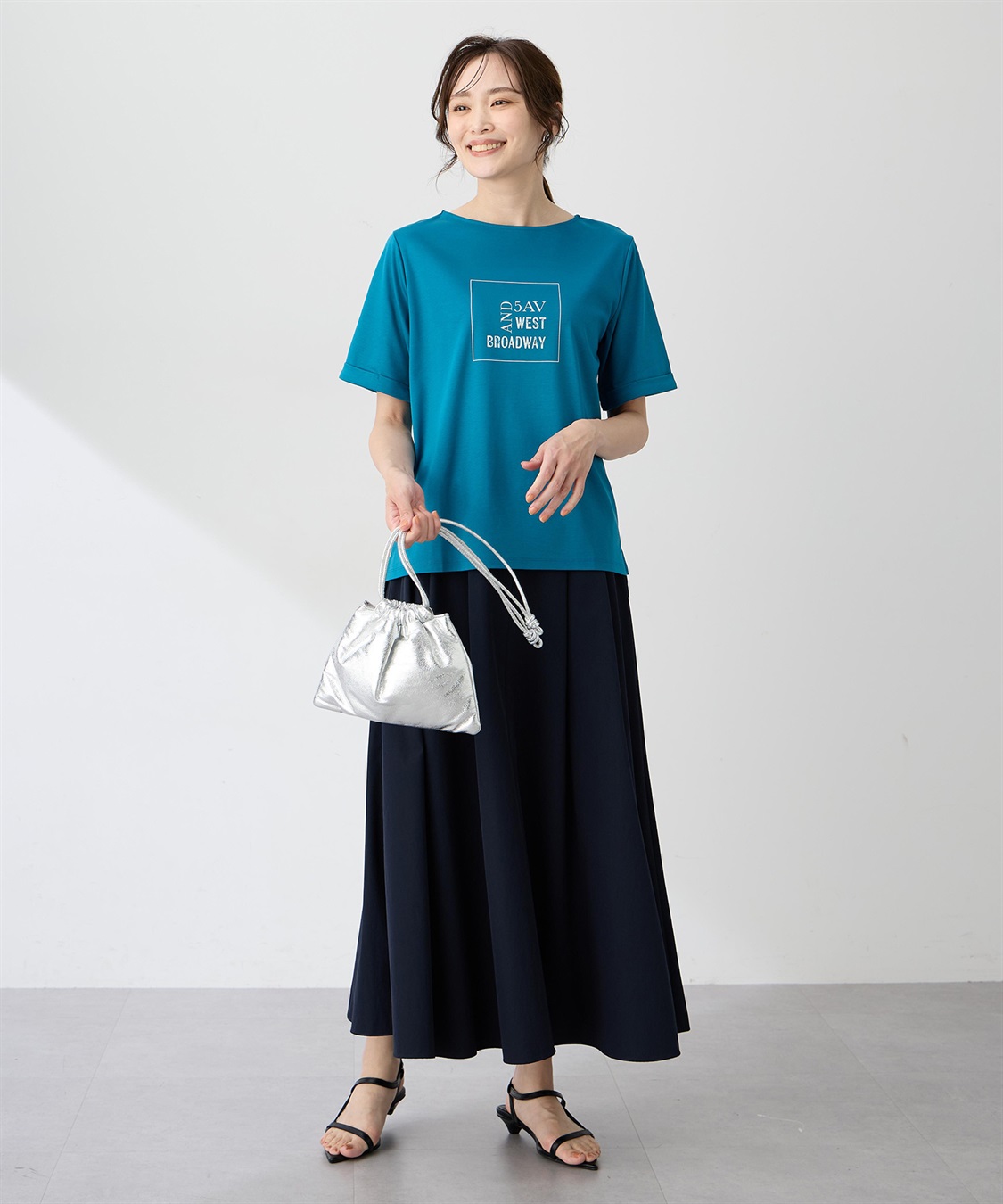 A/C DESIGN BY ALPHA CUBIC 【ALCOLLAGEプリント】プリントボートネックＴシャツ【すごツヤ・UVカット・接触冷感】_sub_9