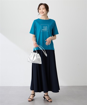A/C DESIGN BY ALPHA CUBIC 【ALCOLLAGEプリント】プリントボートネックＴシャツ【すごツヤ・UVカット・接触冷感】_subthumb_9