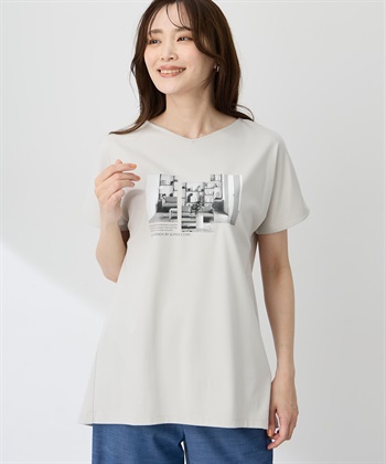 A/C DESIGN BY ALPHA CUBIC 【ALCOLLAGEプリント】フォトプリントストライプＴシャツ【すごツヤ・UVカット・接触冷感】_subthumb_3