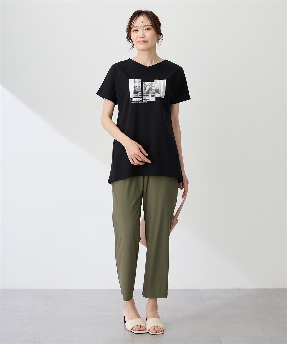 A/C DESIGN BY ALPHA CUBIC 【ALCOLLAGEプリント】フォトプリントストライプＴシャツ【すごツヤ・UVカット・接触冷感】_sub_7