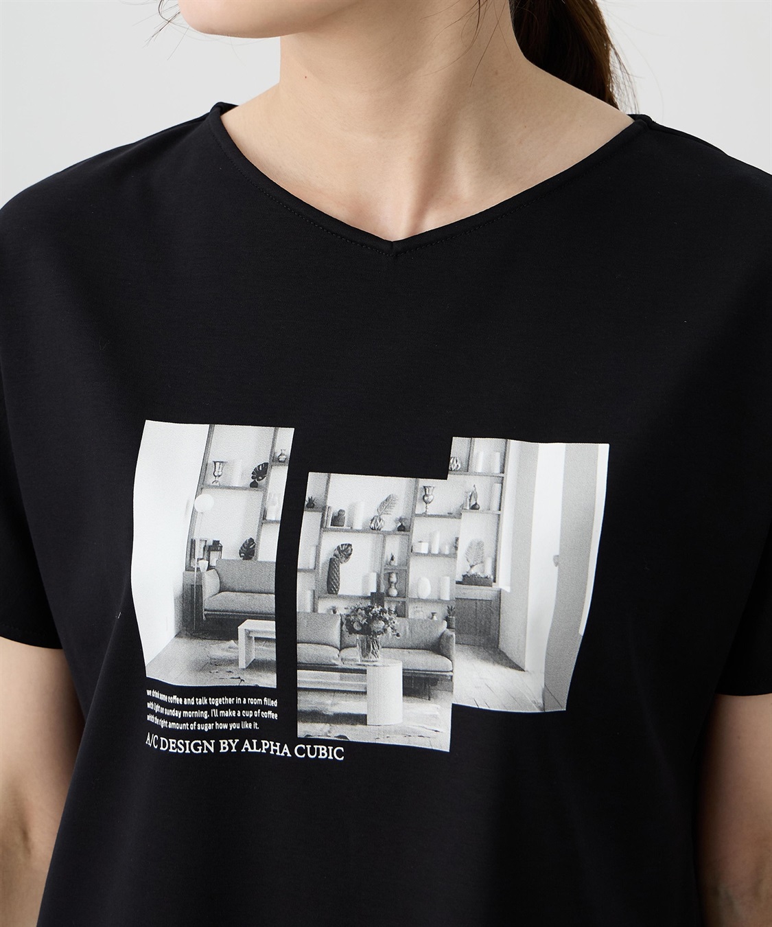 A/C DESIGN BY ALPHA CUBIC 【ALCOLLAGEプリント】フォトプリントストライプＴシャツ【すごツヤ・UVカット・接触冷感】_sub_9
