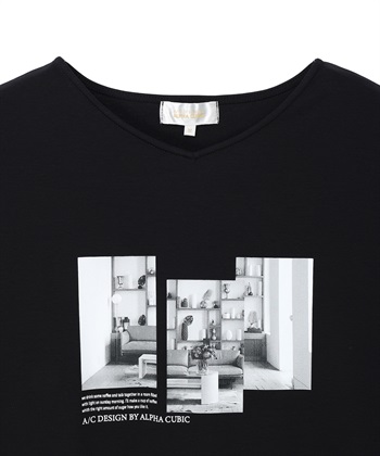 A/C DESIGN BY ALPHA CUBIC 【ALCOLLAGEプリント】フォトプリントストライプＴシャツ【すごツヤ・UVカット・接触冷感】_subthumb_14
