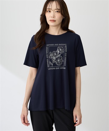 A/C DESIGN BY ALPHA CUBIC フラワーイラストプリントＴシャツ【ひやツヤ・UVカット・接触冷感】_subthumb_5