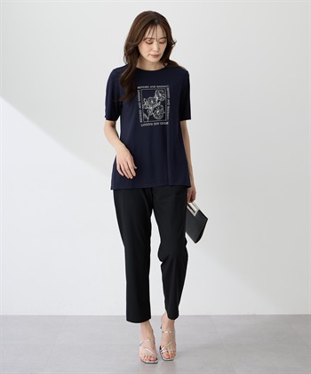 A/C DESIGN BY ALPHA CUBIC フラワーイラストプリントＴシャツ【ひやツヤ・UVカット・接触冷感】_subthumb_11