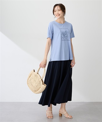 A/C DESIGN BY ALPHA CUBIC フラワーイラストプリントＴシャツ【ひやツヤ・UVカット・接触冷感】_subthumb_13