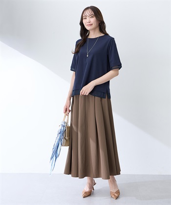 A/C DESIGN BY ALPHA CUBIC シフォンドッキングTシャツ【接触冷感・UVカット】_subthumb_4