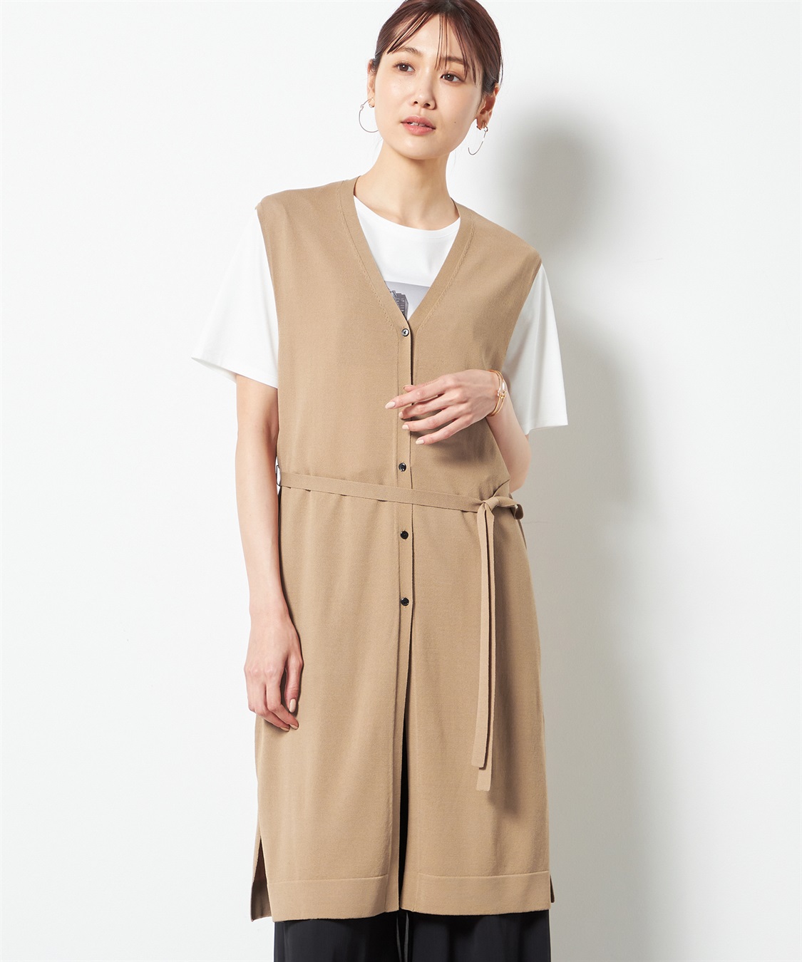 A/C DESIGN BY ALPHA CUBIC 【接触冷感】ロングニットジレ_sub_4