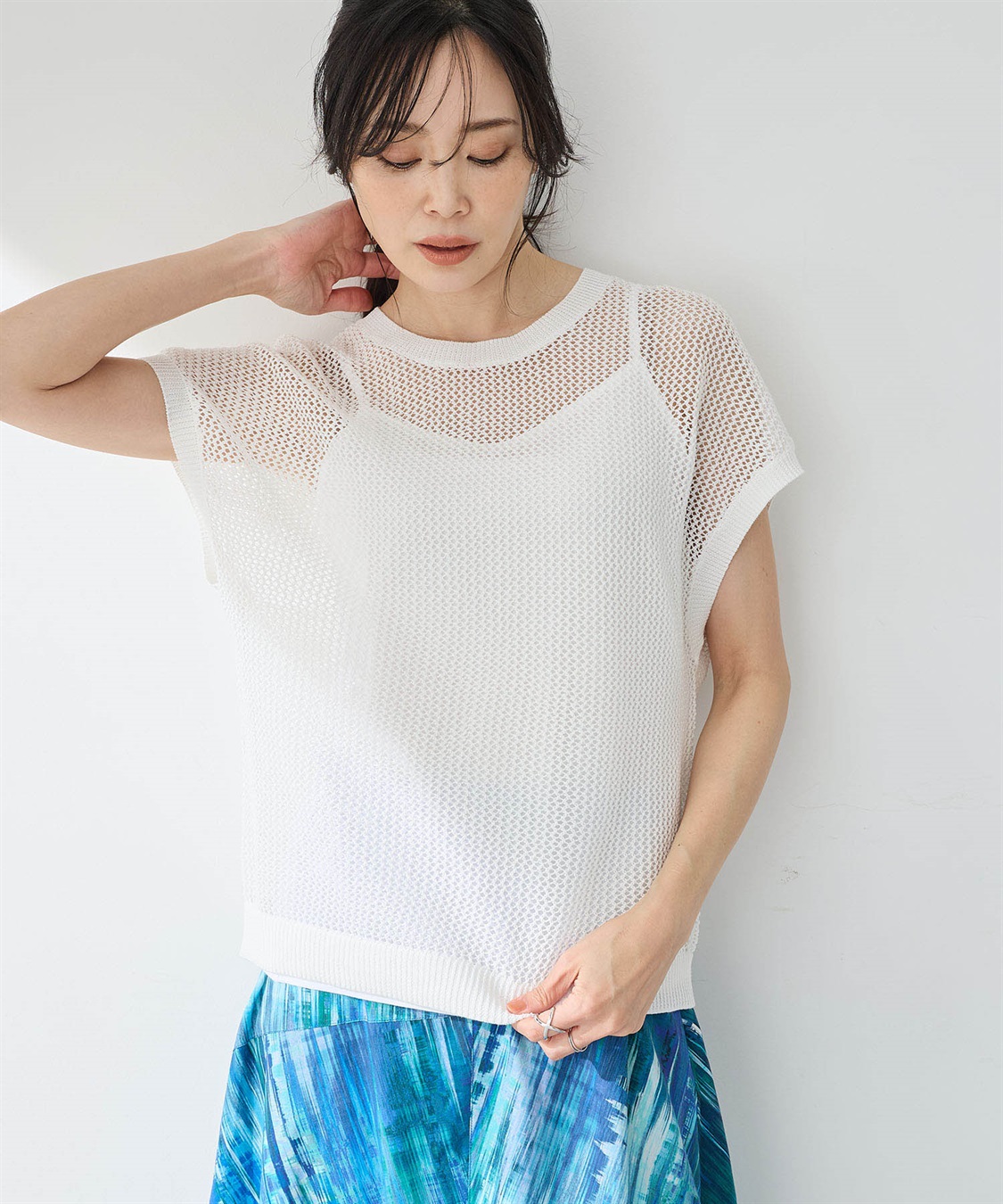 A/C DESIGN BY ALPHA CUBIC メッシュニットプルオーバー【手洗い可能】_sub_7