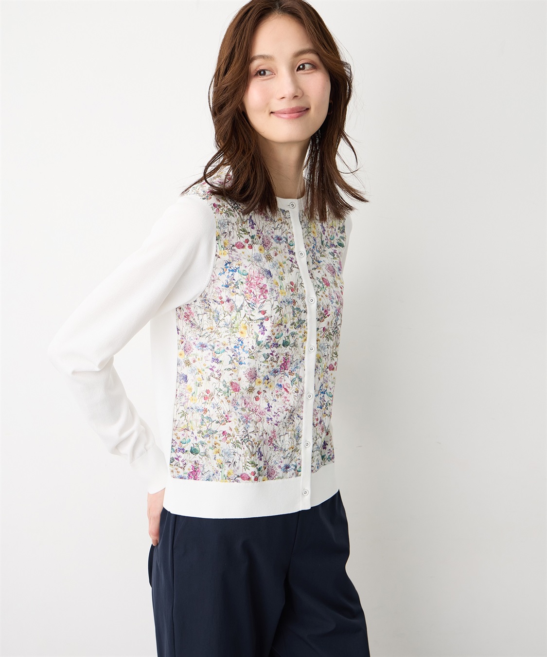 A/C DESIGN BY ALPHA CUBIC 【Liberty】リバティプリントクルーネックカーディガン【ハンドウォッシャブル】_sub_3