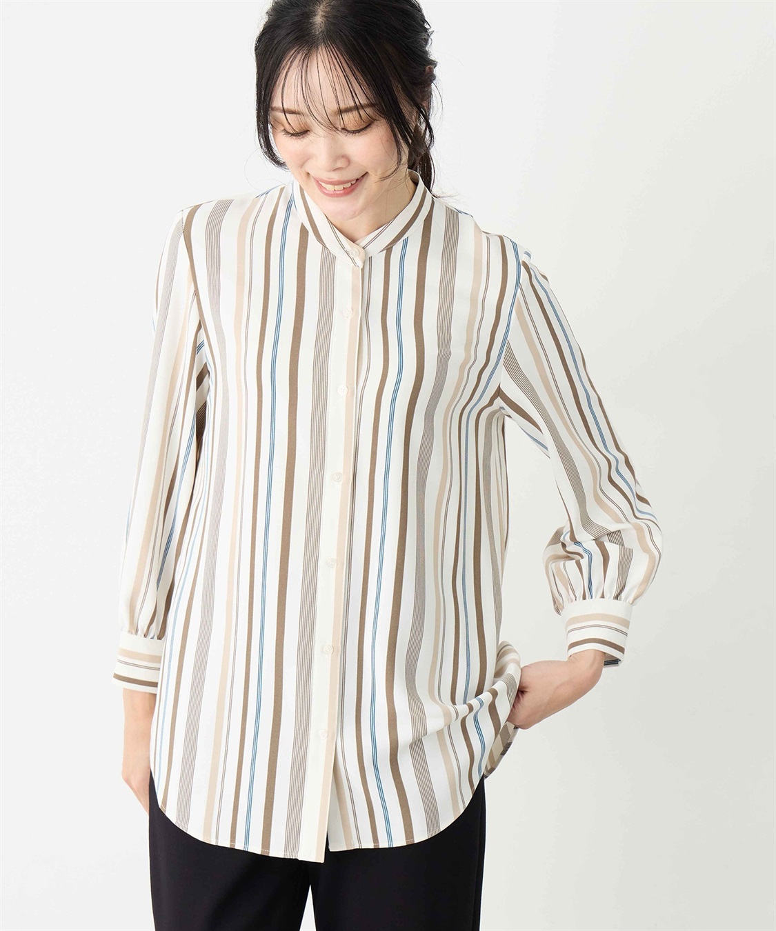 A/C DESIGN BY ALPHA CUBIC バンドカラーチュニックシャツ_sub_2