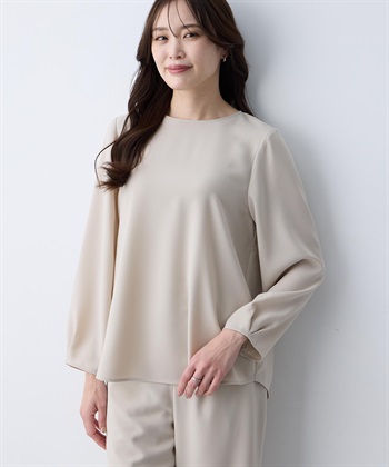 A/C DESIGN BY ALPHA CUBIC ストレッチジョーゼットタックブラウス【接触冷感・UVカット・吸水速乾・セットアップ対応】_subthumb_5