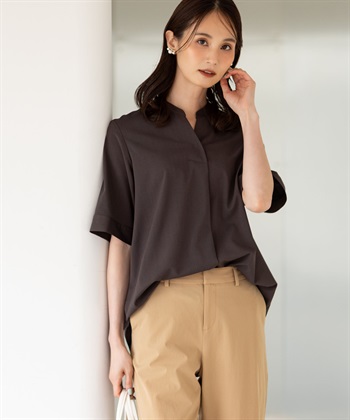 A/C DESIGN BY ALPHA CUBIC ストレッチスキッパーブラウス【接触冷感・UVカット・遮熱・セットアップ対応】_subthumb_2