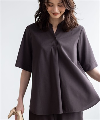 A/C DESIGN BY ALPHA CUBIC ストレッチスキッパーブラウス【接触冷感・UVカット・遮熱・セットアップ対応】_subthumb_4