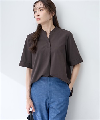 A/C DESIGN BY ALPHA CUBIC ストレッチスキッパーブラウス【接触冷感・UVカット・遮熱・セットアップ対応】_subthumb_11