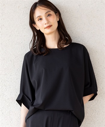 A/C DESIGN BY ALPHA CUBIC ストレッチシャーリングドルマンブラウス【接触冷感・UVカット・遮熱・セットアップ対応】_subthumb_3