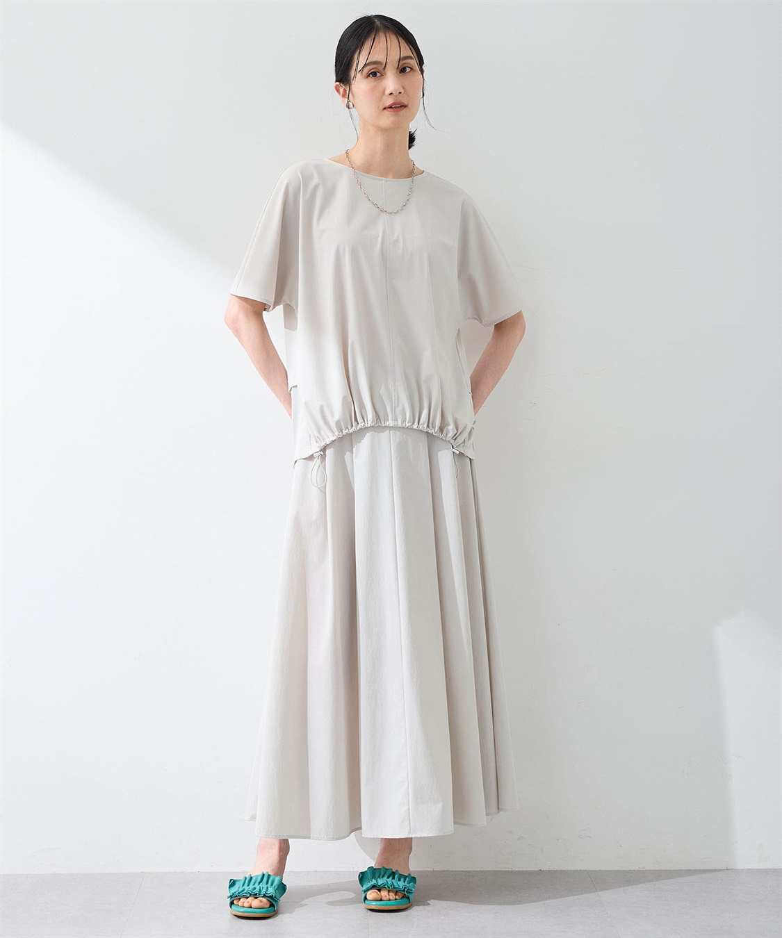 A/C DESIGN BY ALPHA CUBIC 【美モーション】ストレッチナイロンラッシュフレアスカート【接触冷感・UVカット・撥水・ウエスト後ろゴム】_sub_11