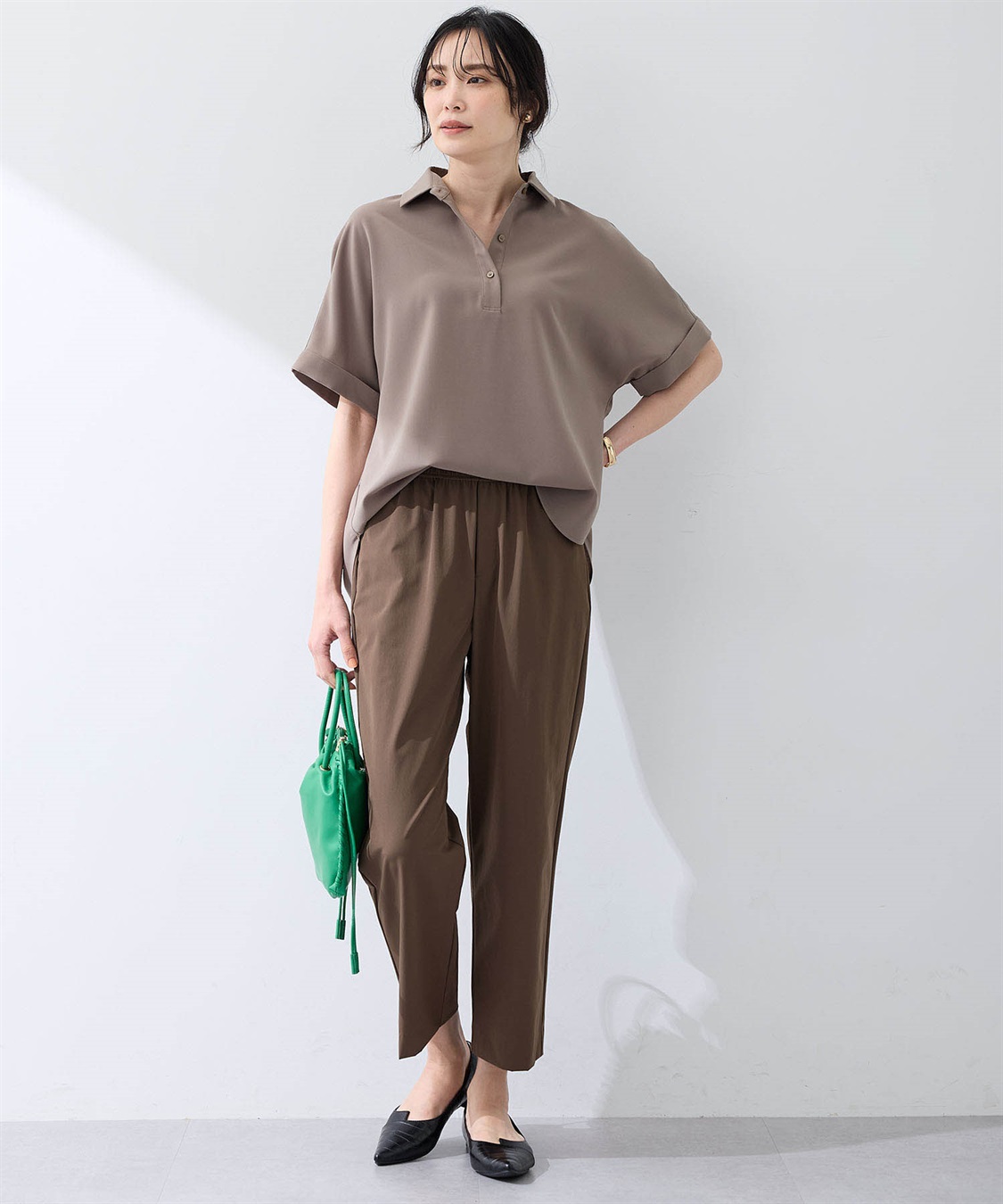 A/C DESIGN BY ALPHA CUBIC 【美モーション】ストレッチナイロンラッシュストレートパンツ【接触冷感・UVカット・撥水・ウエストゴム】_sub_1