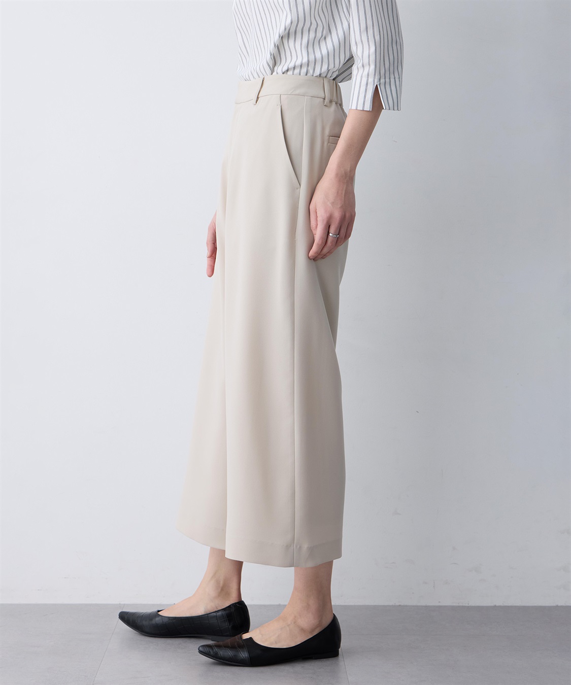 A/C DESIGN BY ALPHA CUBIC ストレッチジョーゼットワイドパンツ【接触冷感・UVカット・吸水速乾・セットアップ対応】_sub_7
