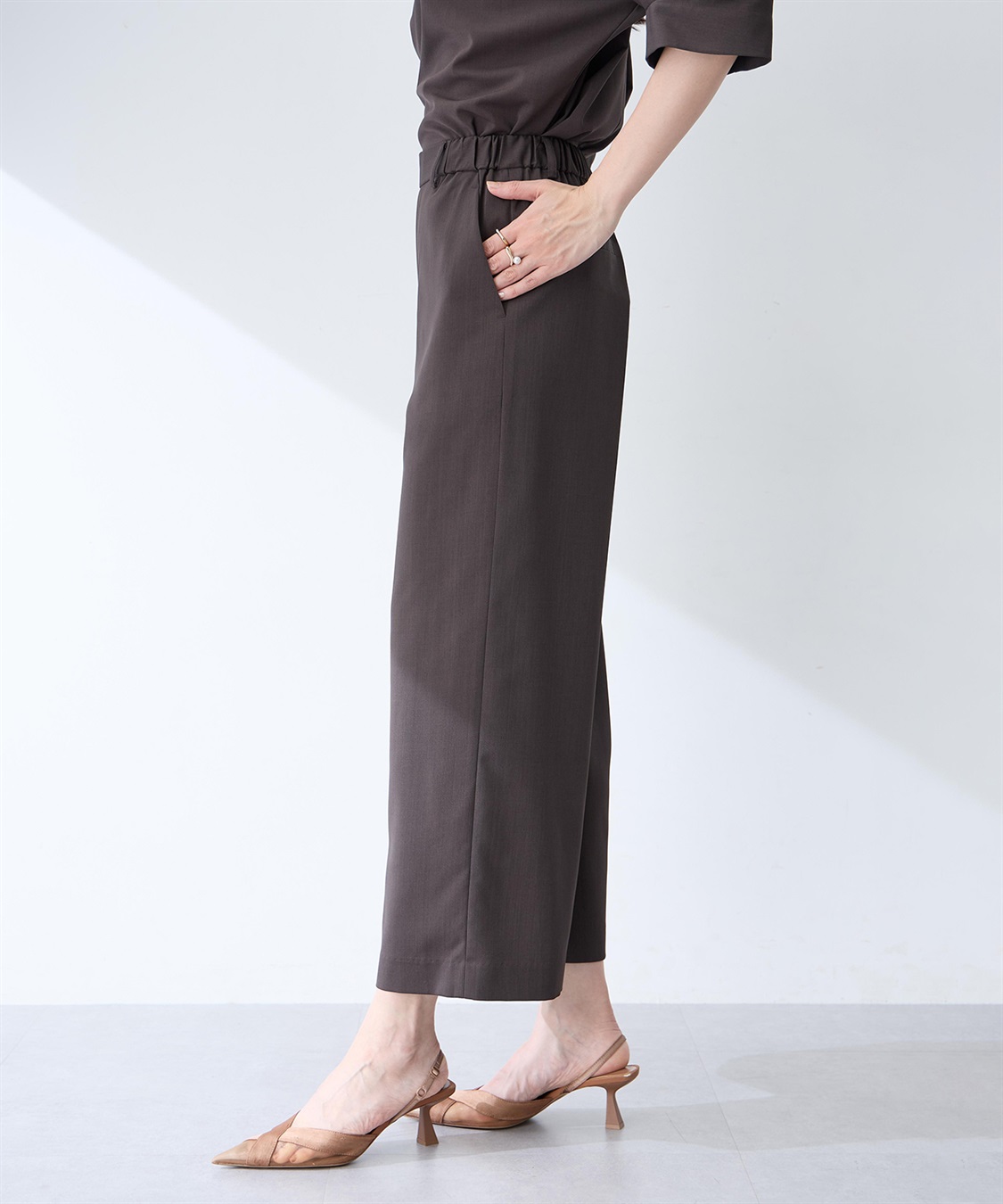 A/C DESIGN BY ALPHA CUBIC ストレッチストレートパンツ【接触冷感・UVカット・遮熱・後ろウエストゴム・セットアップ対応】_sub_5