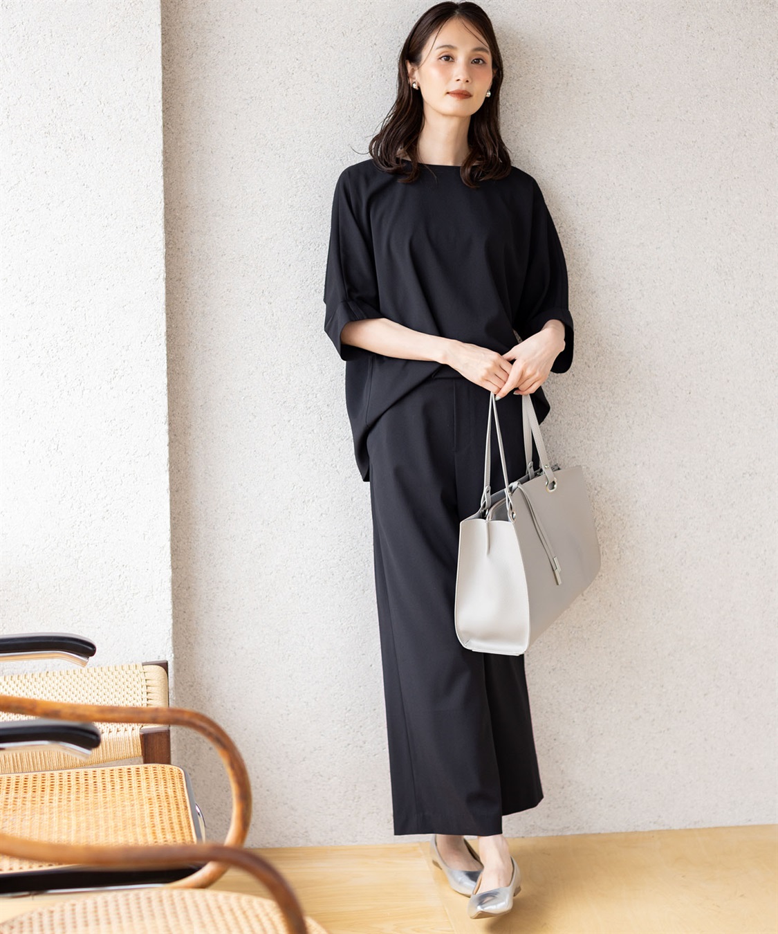 A/C DESIGN BY ALPHA CUBIC ストレッチストレートパンツ【接触冷感・UVカット・遮熱・後ろウエストゴム・セットアップ対応】_sub_10