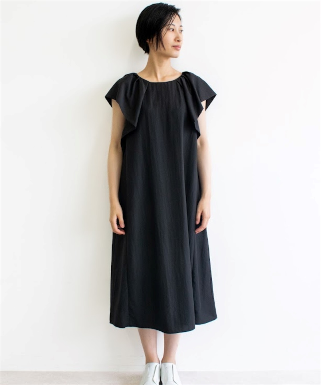 ATSURO TAYAMA フリル袖ロング丈ワンピース_sub_4
