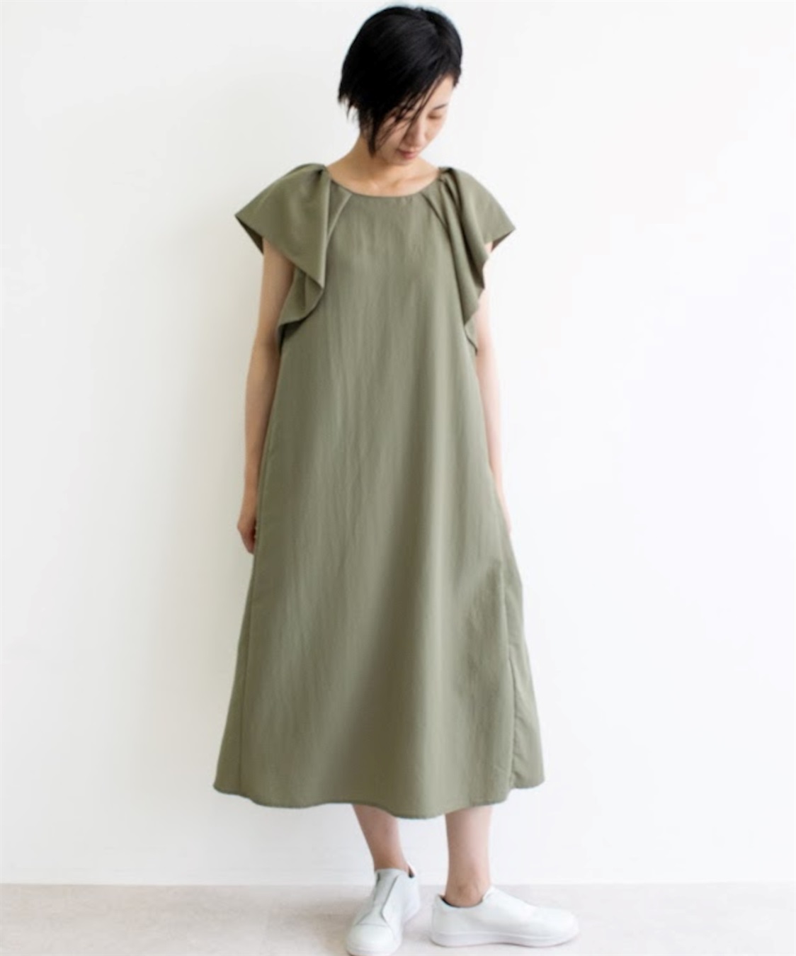 ATSURO TAYAMA フリル袖ロング丈ワンピース_sub_7