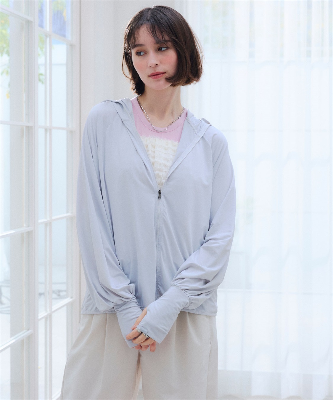 涼活本舗/温活本舗 フード付きUVカットパーカ_sub_21