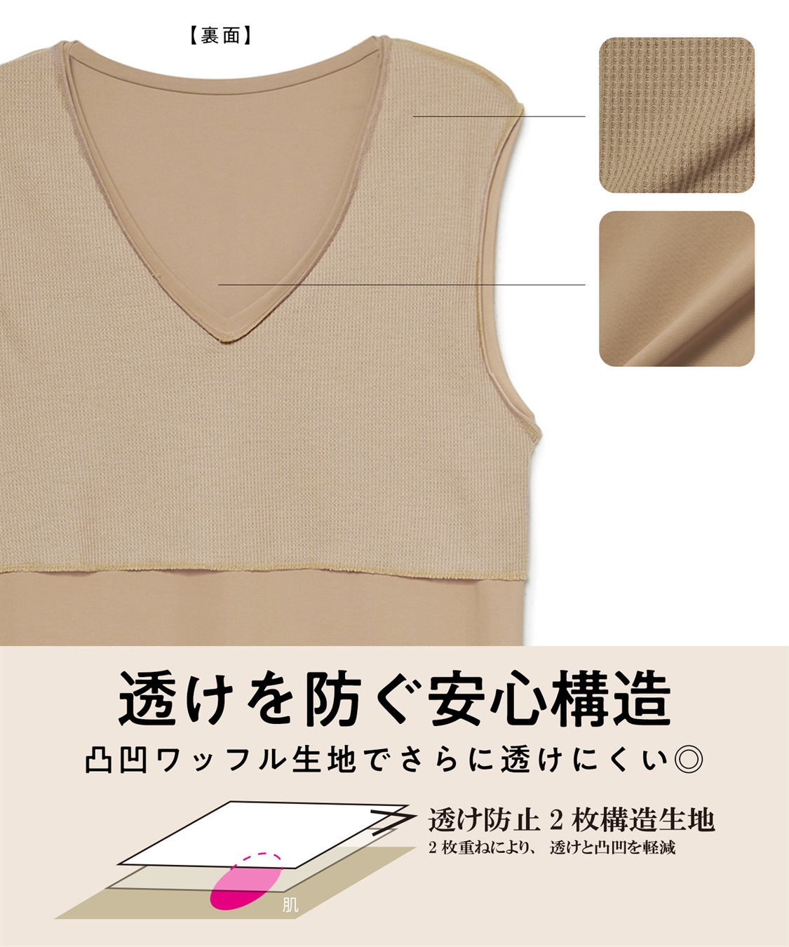 Life Style by cross marche 【KEEPGUARD/キープガード】乳首透け防止Tシャツ（ノースリーブタイプ）_sub_3