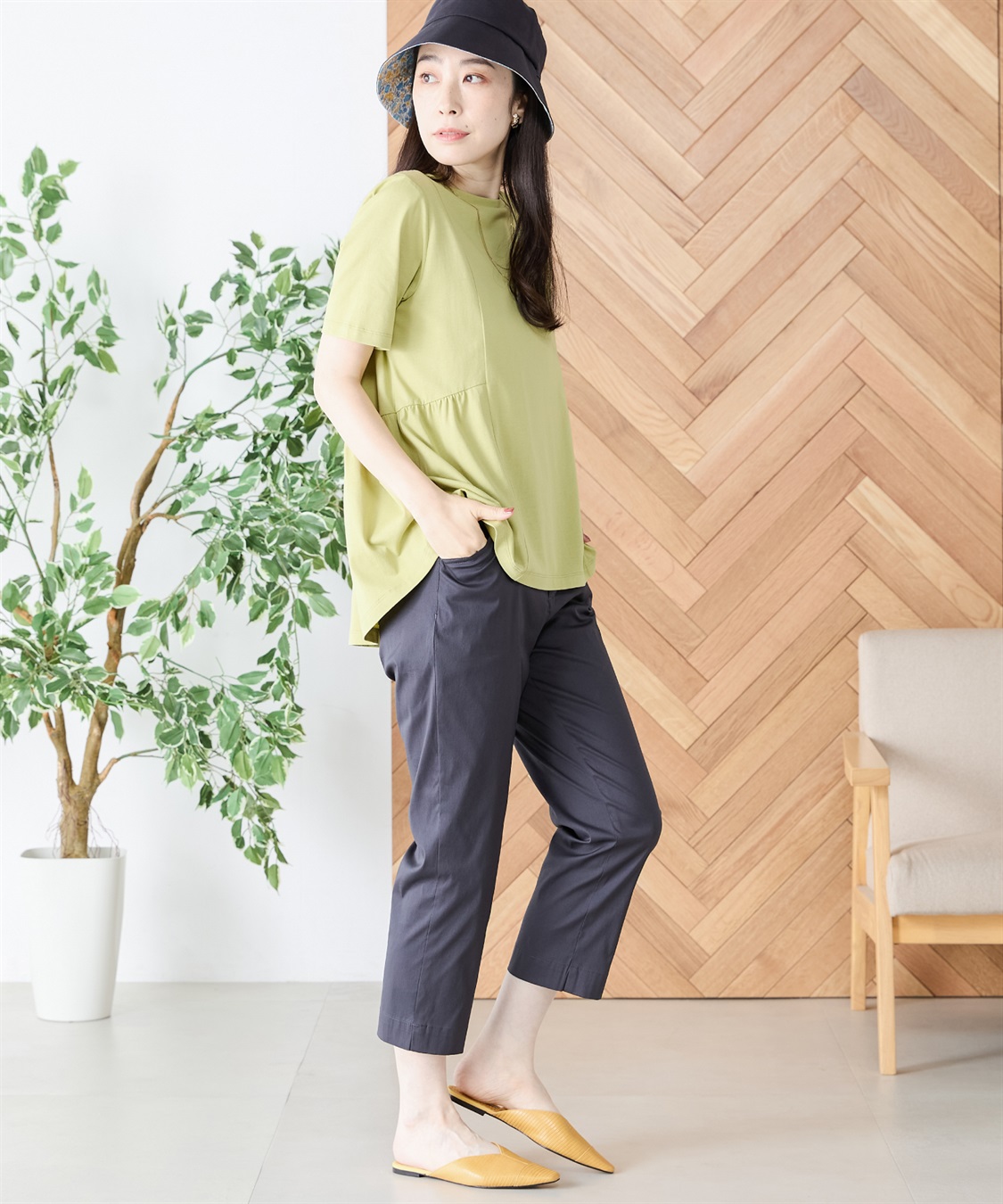 DECOY 【汗染み防止・UVカット・接触冷感】ひやさらギャザー切替チュニックTシャツ_sub_2