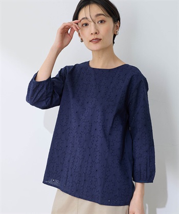 DECOY 【ひやさらコットン】【UVカット】刺しゅう切替Tシャツ_subthumb_1