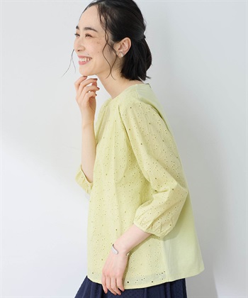 DECOY 【ひやさらコットン】【UVカット】刺しゅう切替Tシャツ_subthumb_3