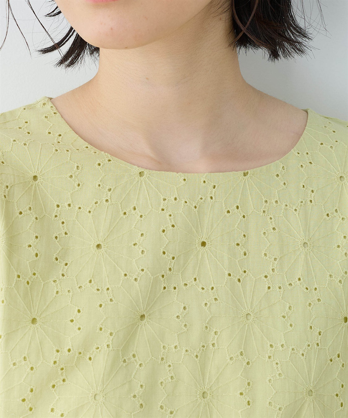 DECOY 【ひやさらコットン】【UVカット】刺しゅう切替Tシャツ_sub_6
