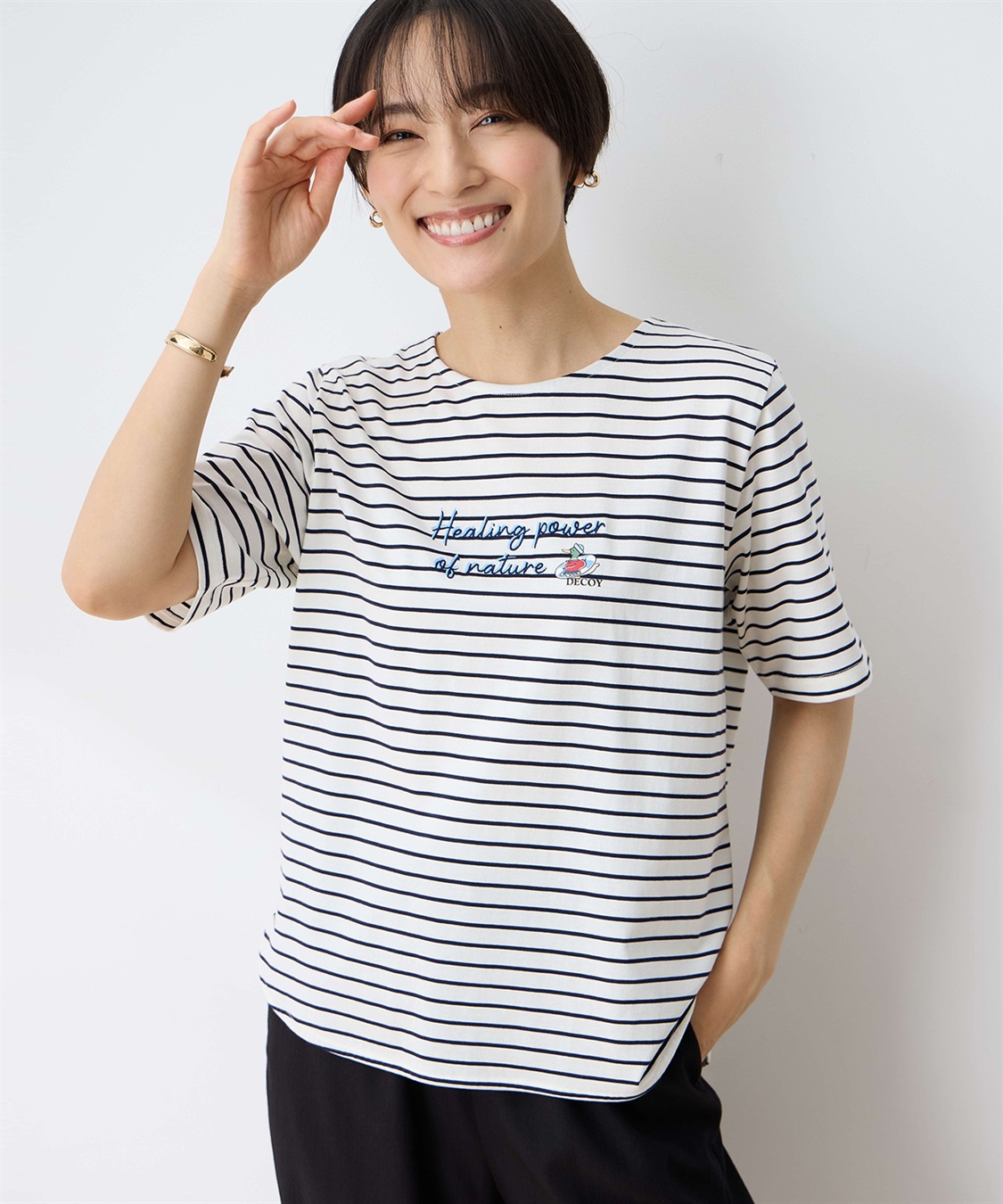 DECOY 【ひやさら】【UVカット】chiyoコイ君ボーダーTシャツ_sub_2