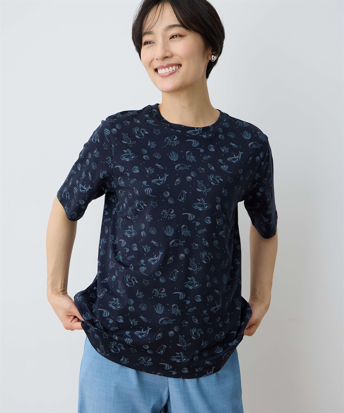 DECOY 【ひやさら】【UVカット】chiyoコイ君総プリントTシャツ_sub_1