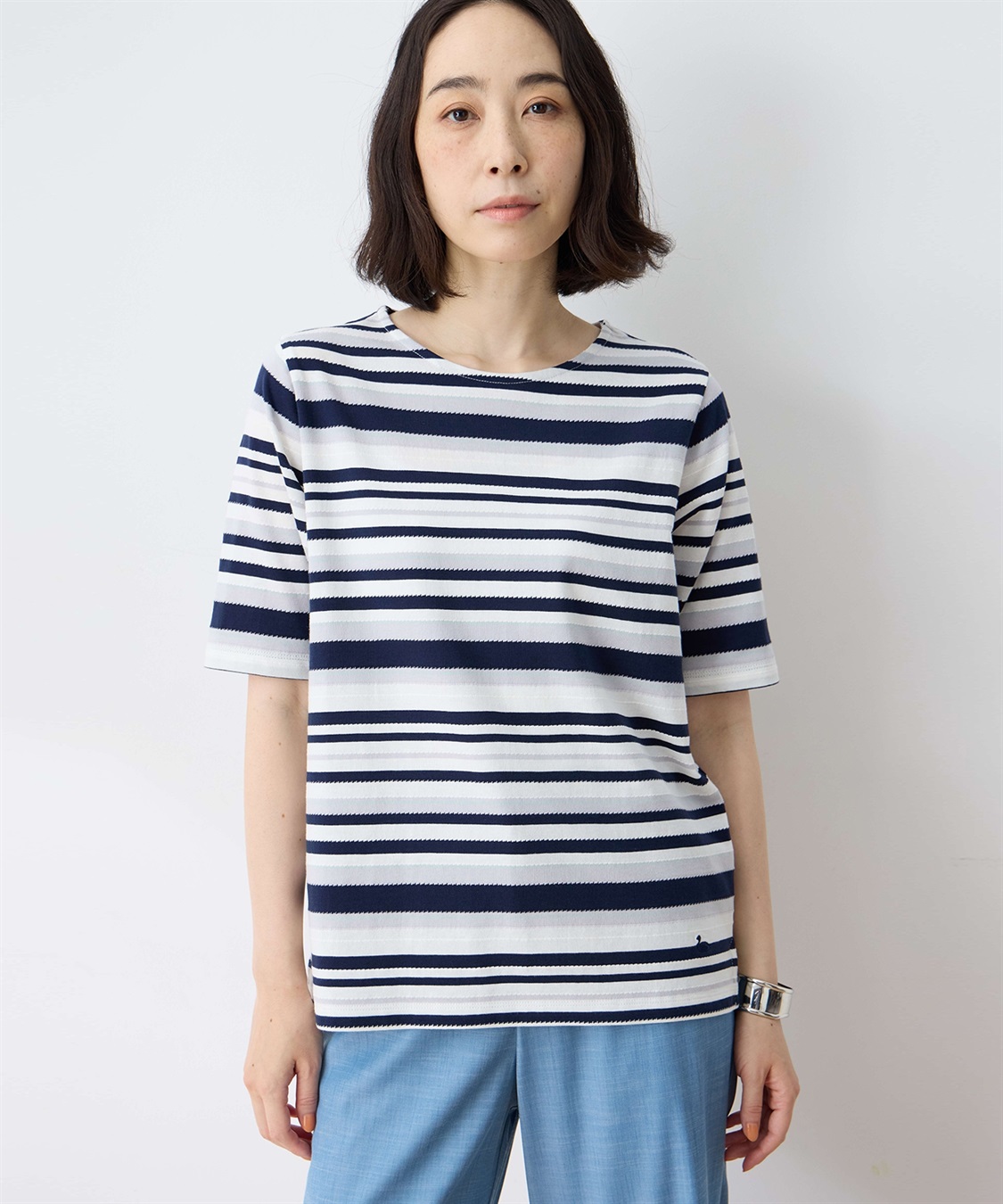 DECOY リップルボーダーTシャツ_sub_1