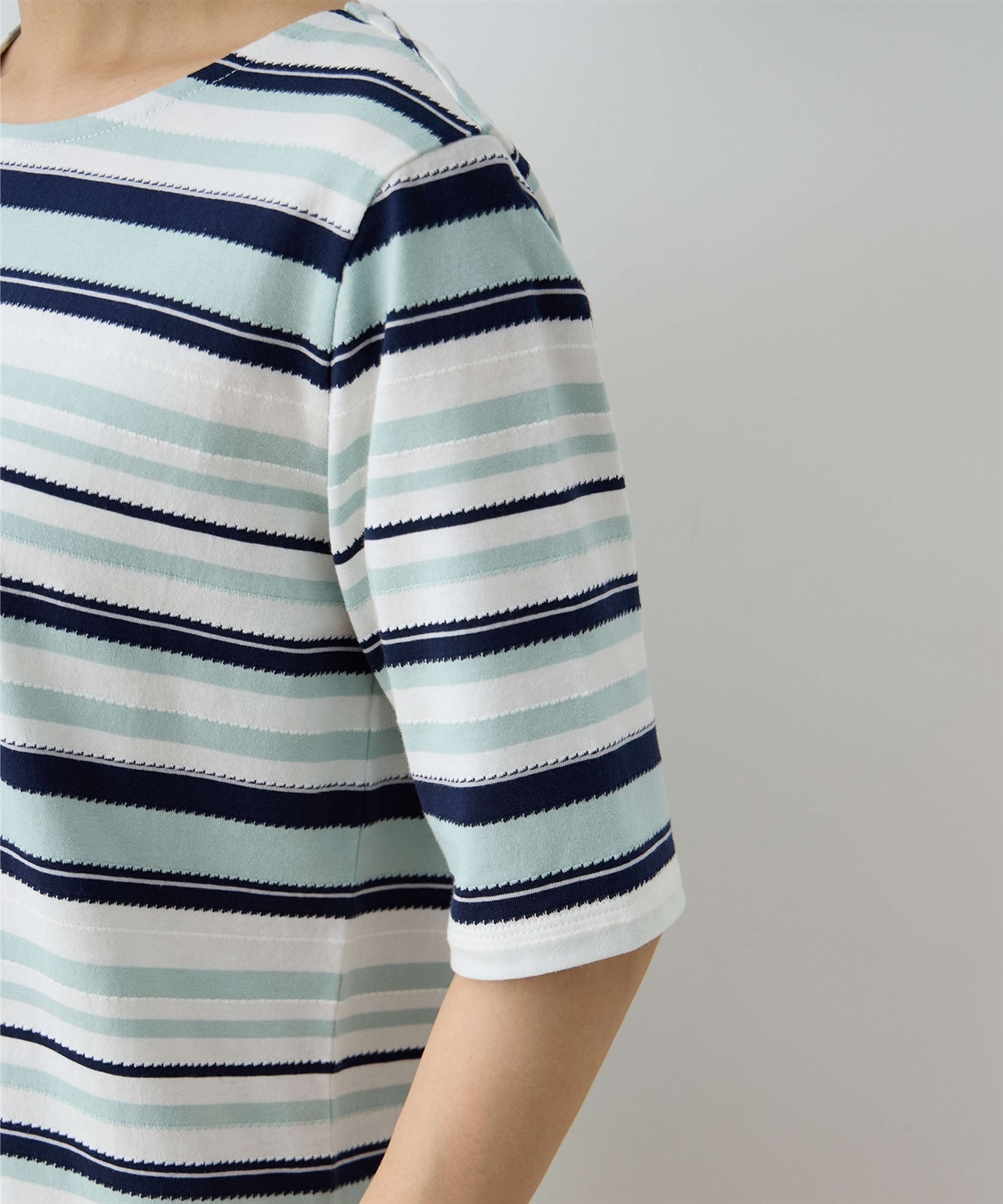 DECOY リップルボーダーTシャツ_sub_9