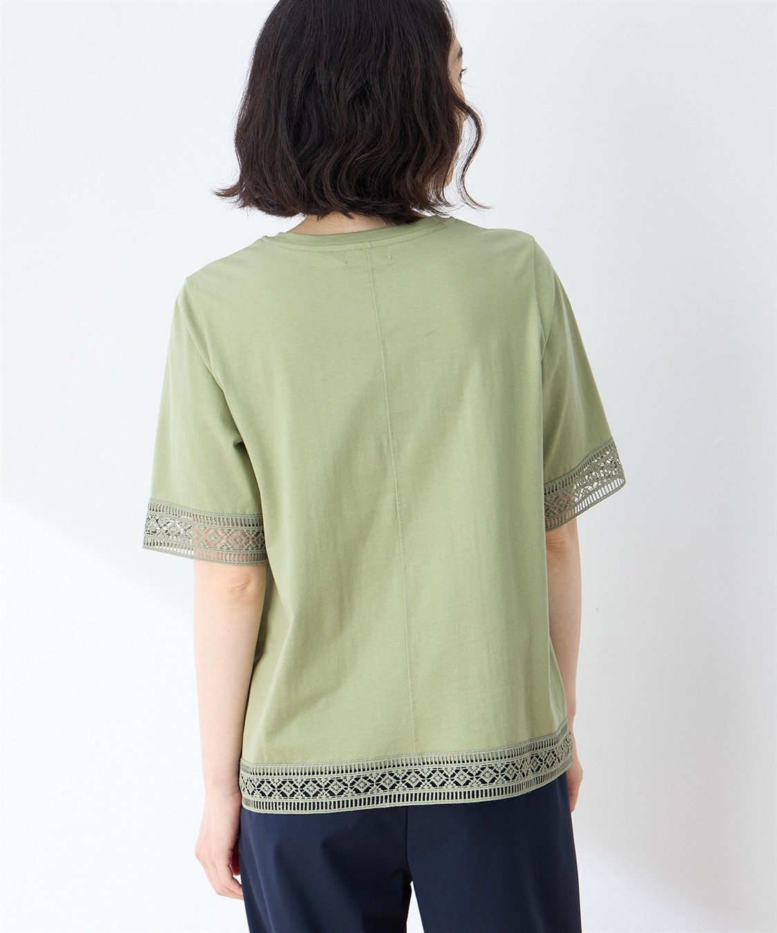 DECOY 【冷感】【UVカット】ひやさらコットンプレミアムレースＴシャツ_sub_3