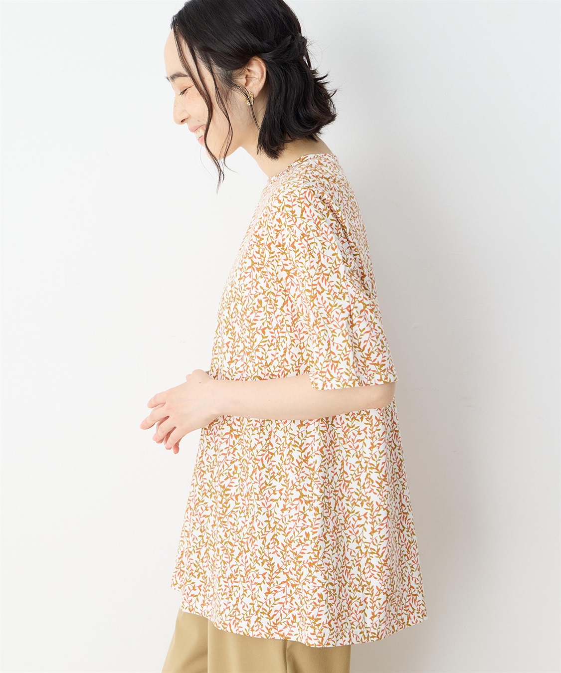 DECOY 【冷感】【UVカット】ひやさらコットンプレミアム袖ギャザーチュニックTシャツ_sub_14