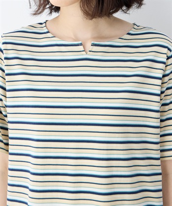 DECOY 【冷感】【UVカット】ひやさらコットンプレミアムマルチボーダーＴシャツ_subthumb_15