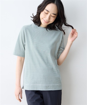 DECOY ミジンボーダー5分袖Tシャツ【オーガニックコットンブレンド】_subthumb_1