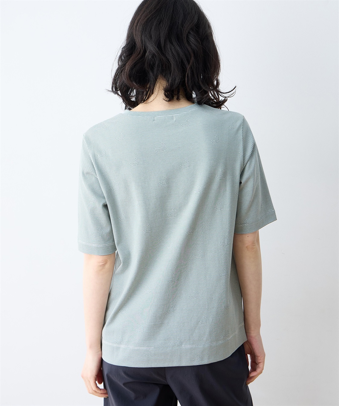DECOY ミジンボーダー5分袖Tシャツ【オーガニックコットンブレンド】_sub_3